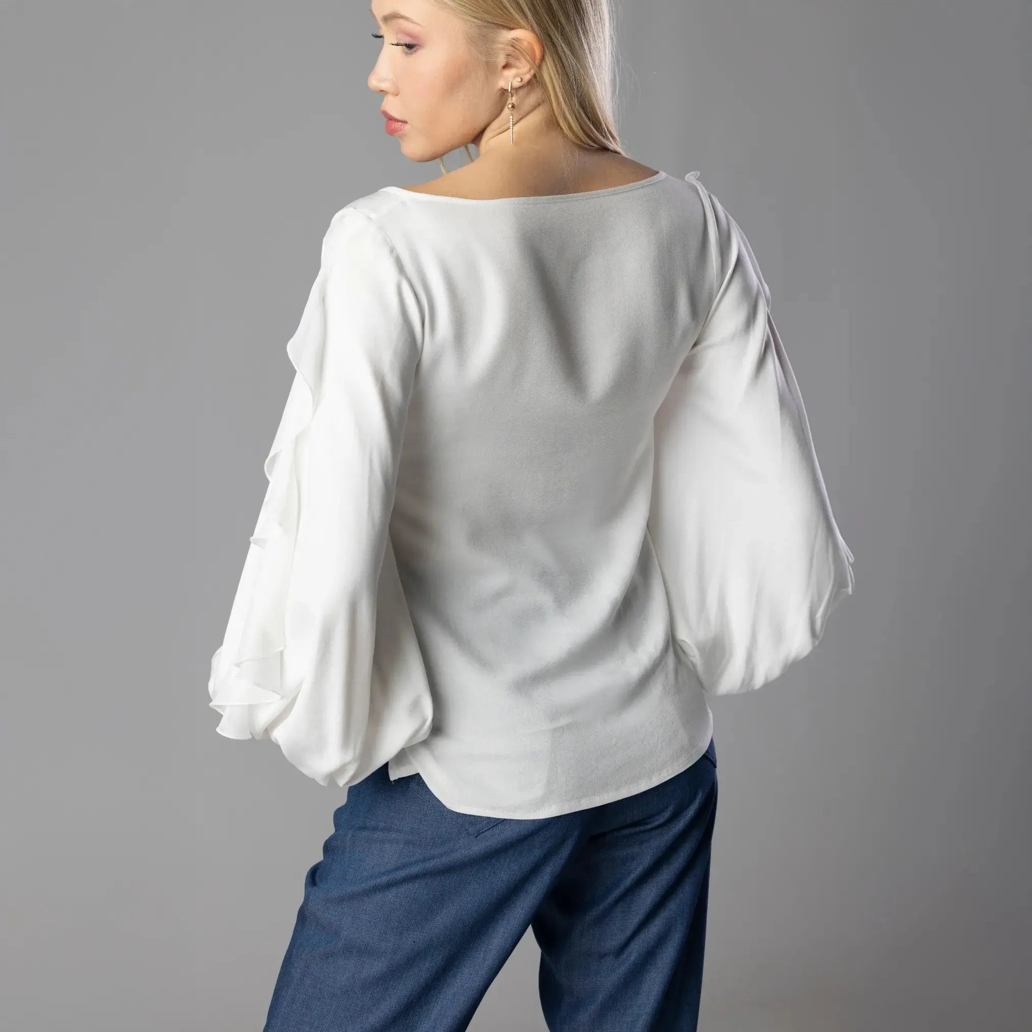Blouse Blanche à Volants Moda di Christine