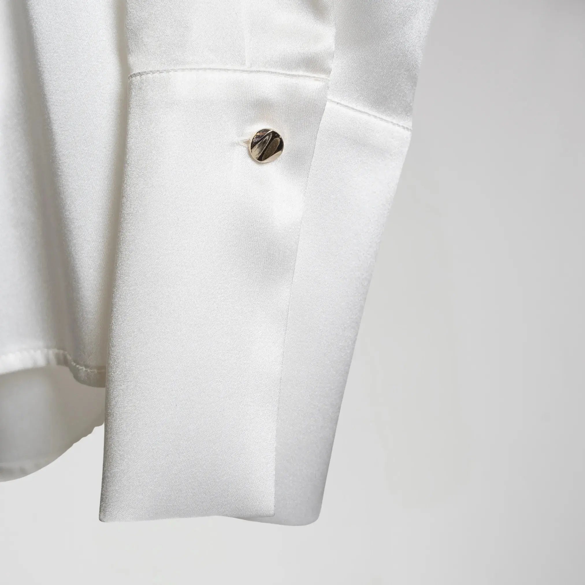 Chemise en Soie Blanc avec Boutons Moda di Christine