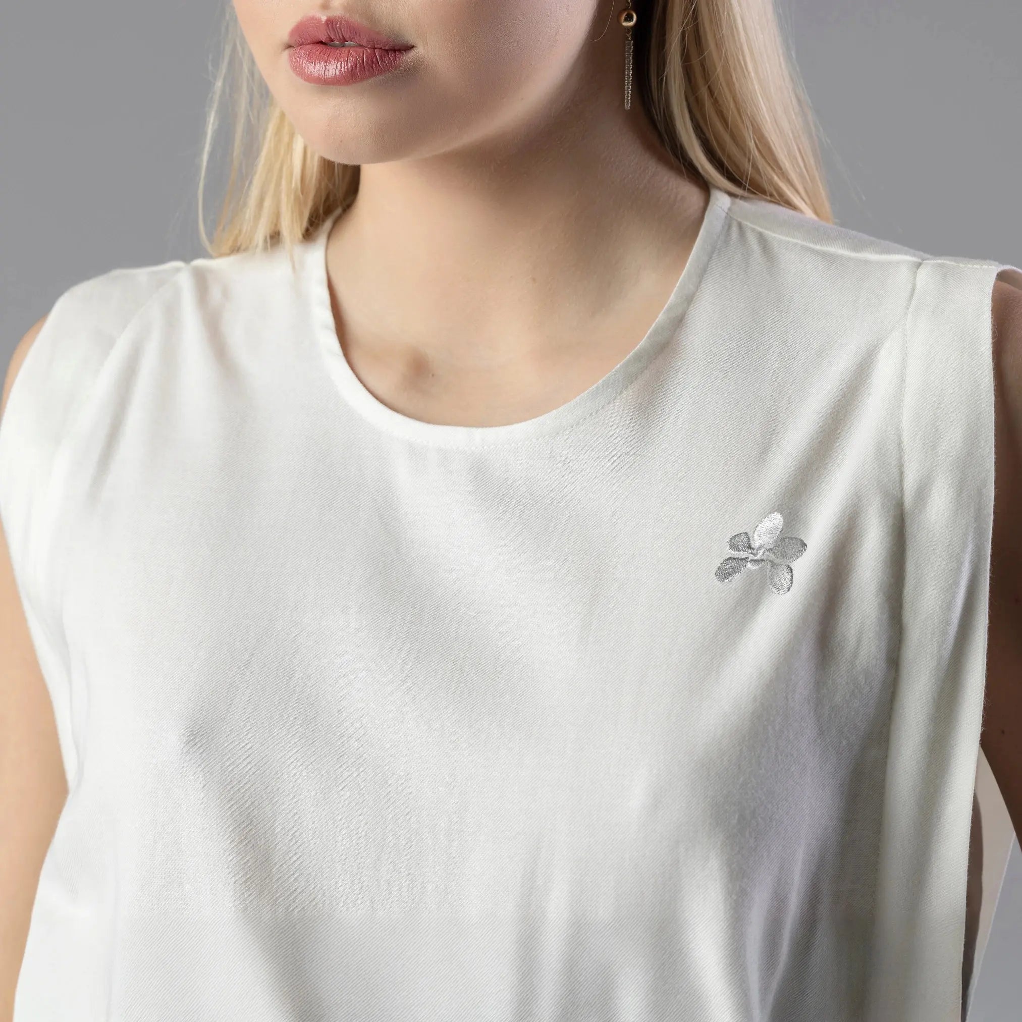 Combinaison Longue Blanche Ceinturée Moda di Christine