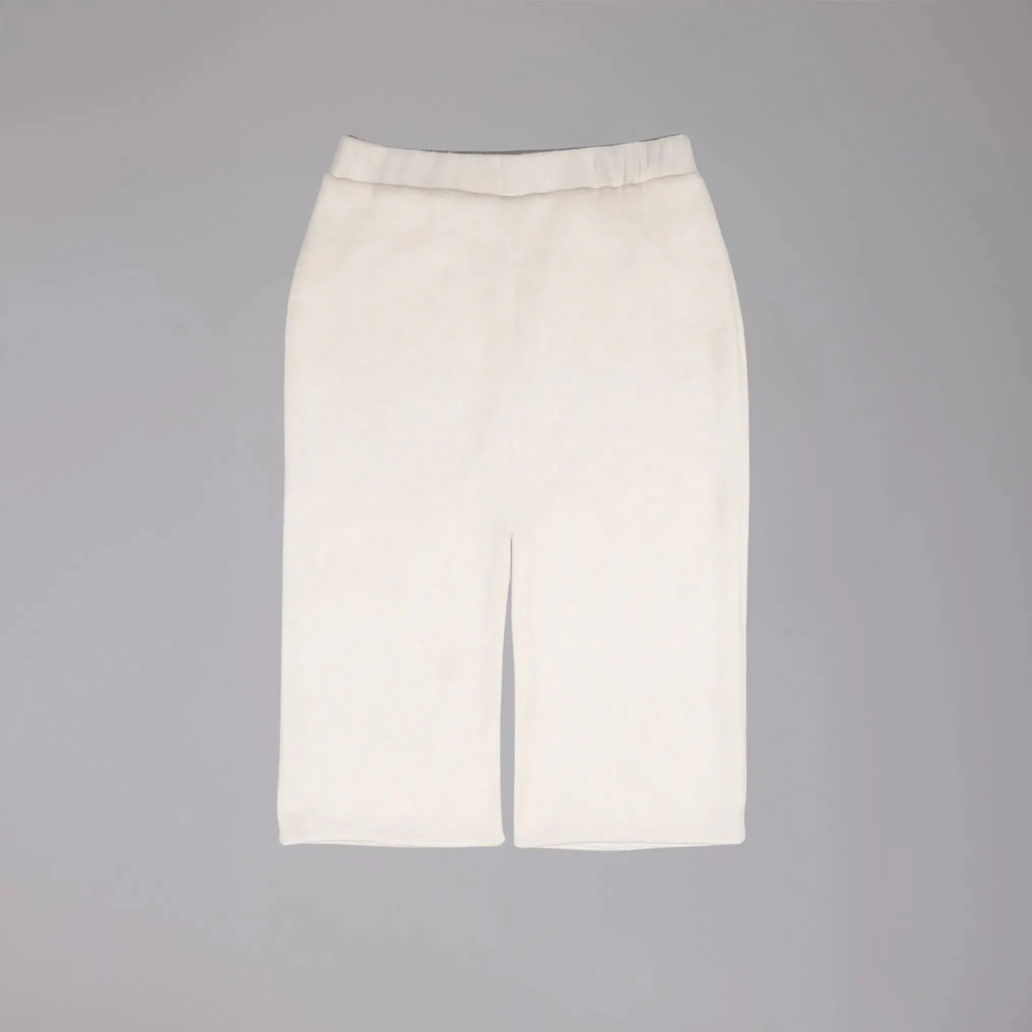 Jupe Blanche en Maille avec Fente Frontale Moda di Christine