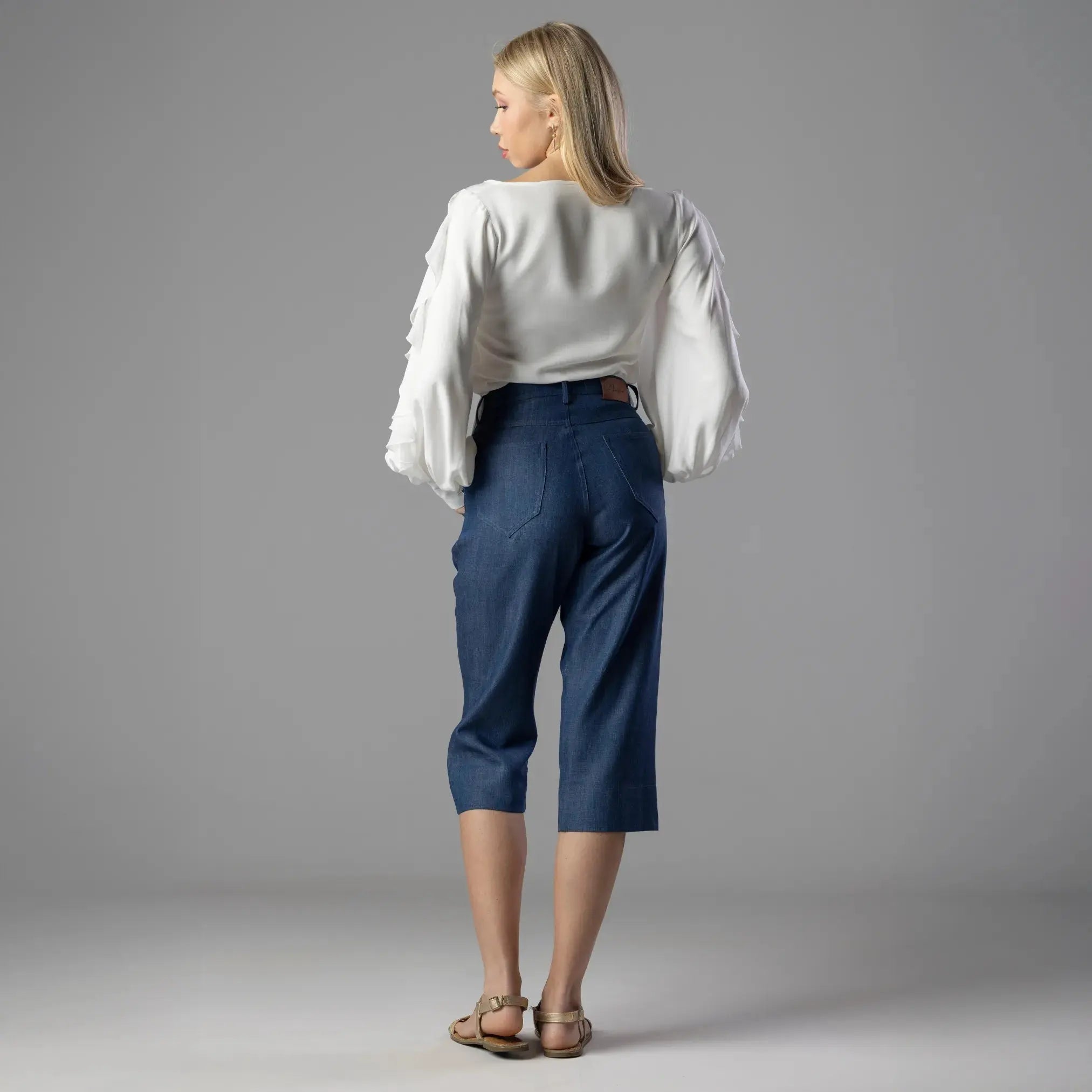 Pantacourt Bleu Denim Moda di Christine