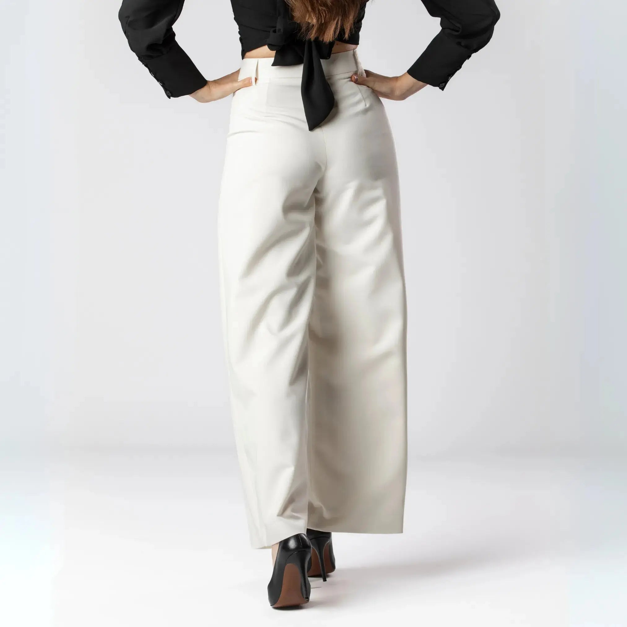 Pantalon Blanc Élégance Droite Moda di Christine