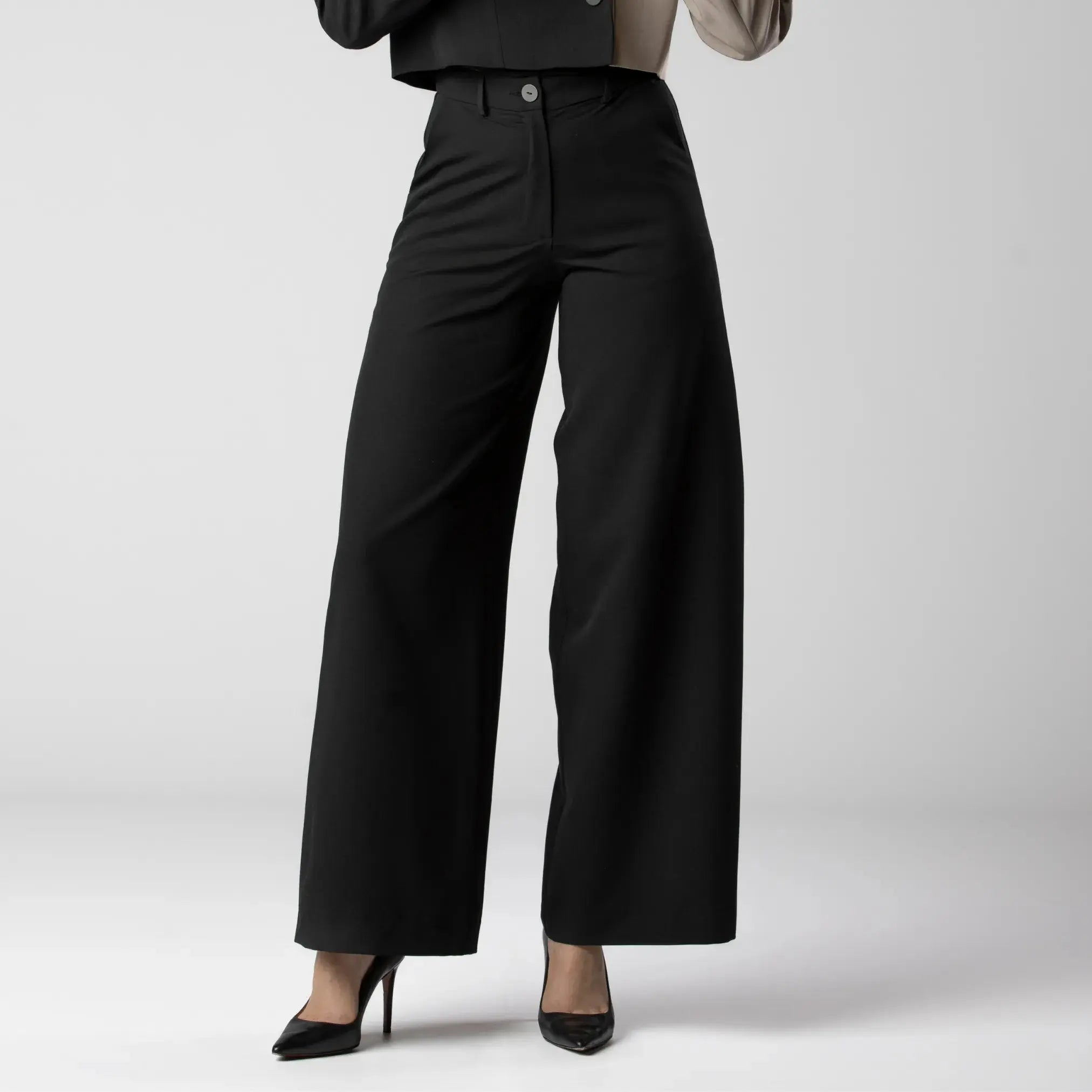 Pantalon Noir Élégance Droite Moda di Christine