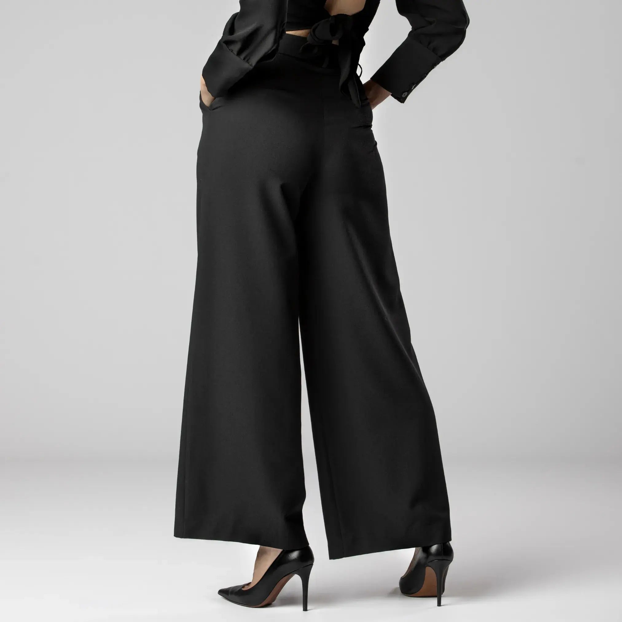 Pantalon Noir Élégance Droite Moda di Christine