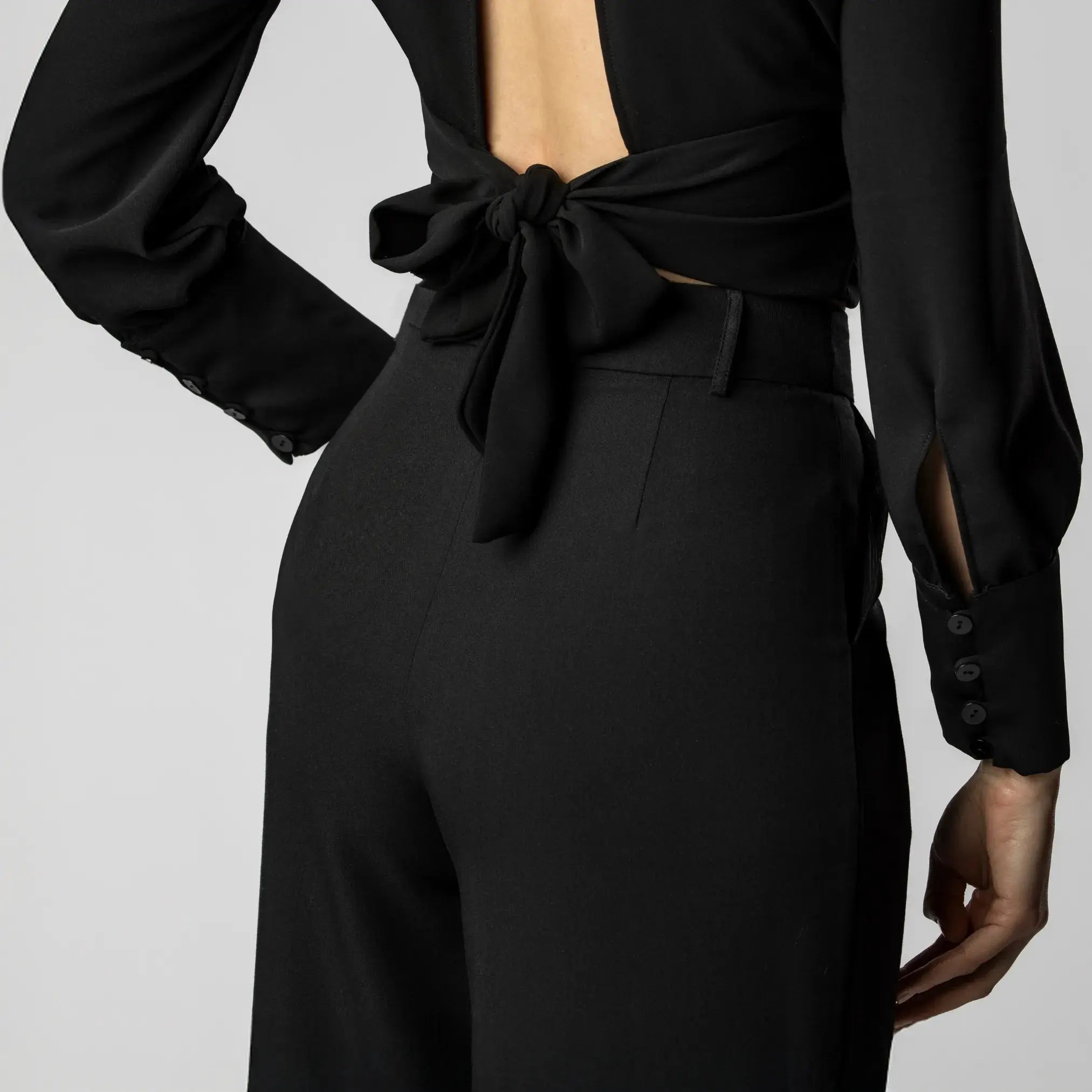 Pantalon Noir Élégance Droite Moda di Christine