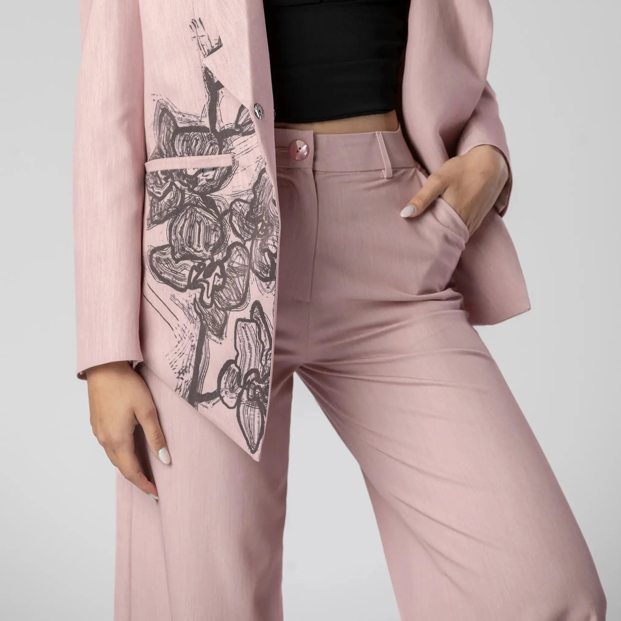 Pantalon Rose Élégance Droite Moda di Christine