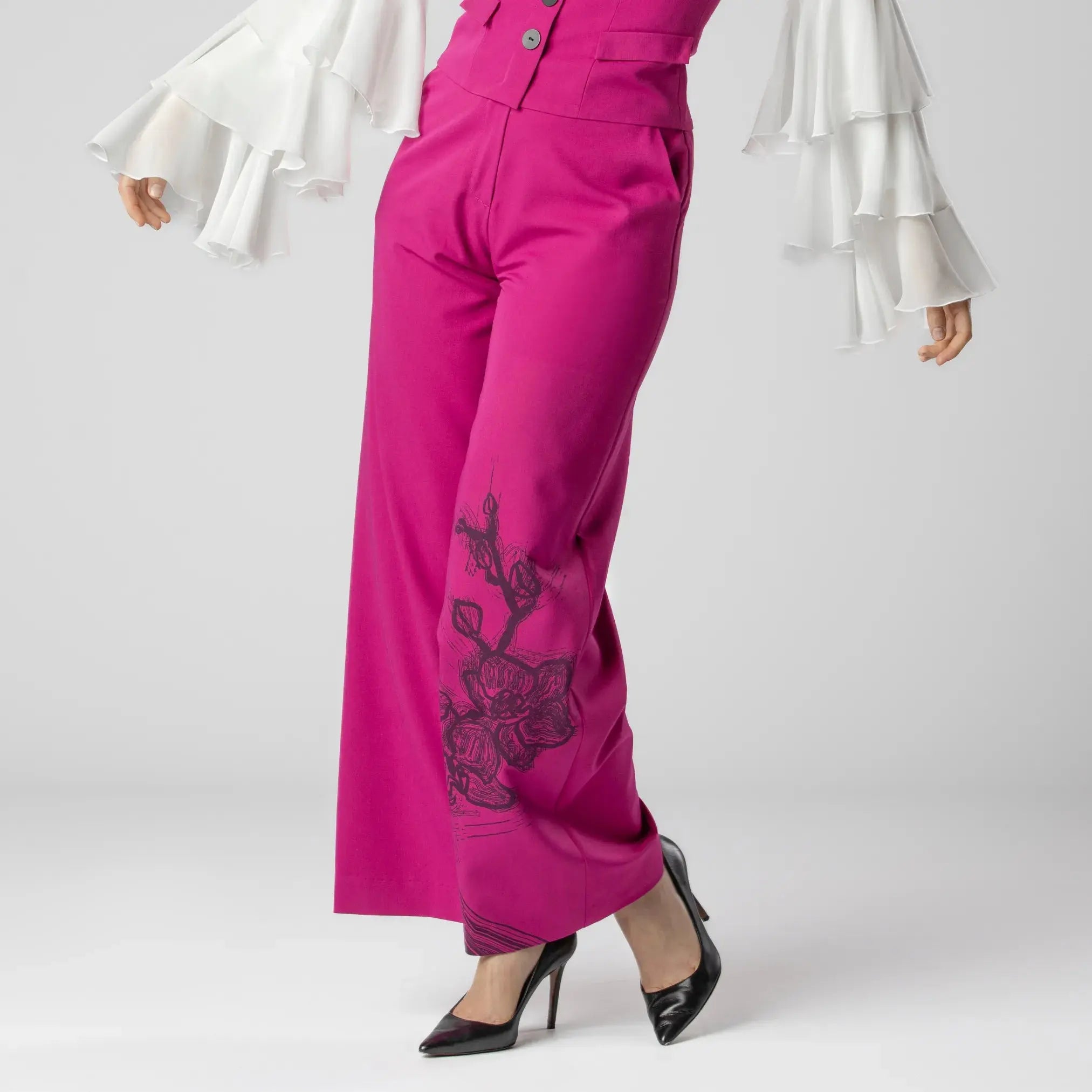 Pantalon Éclat Orchidée Fuchsia Moda di Christine