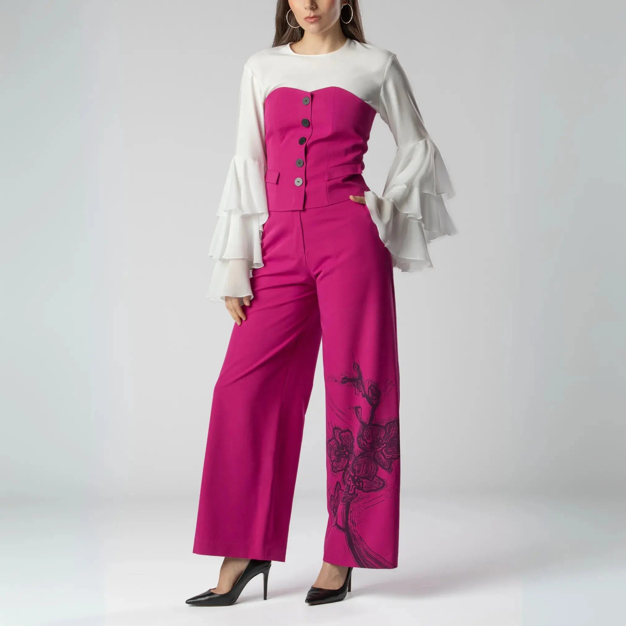 Pantalon Éclat Orchidée Fuchsia Moda di Christine