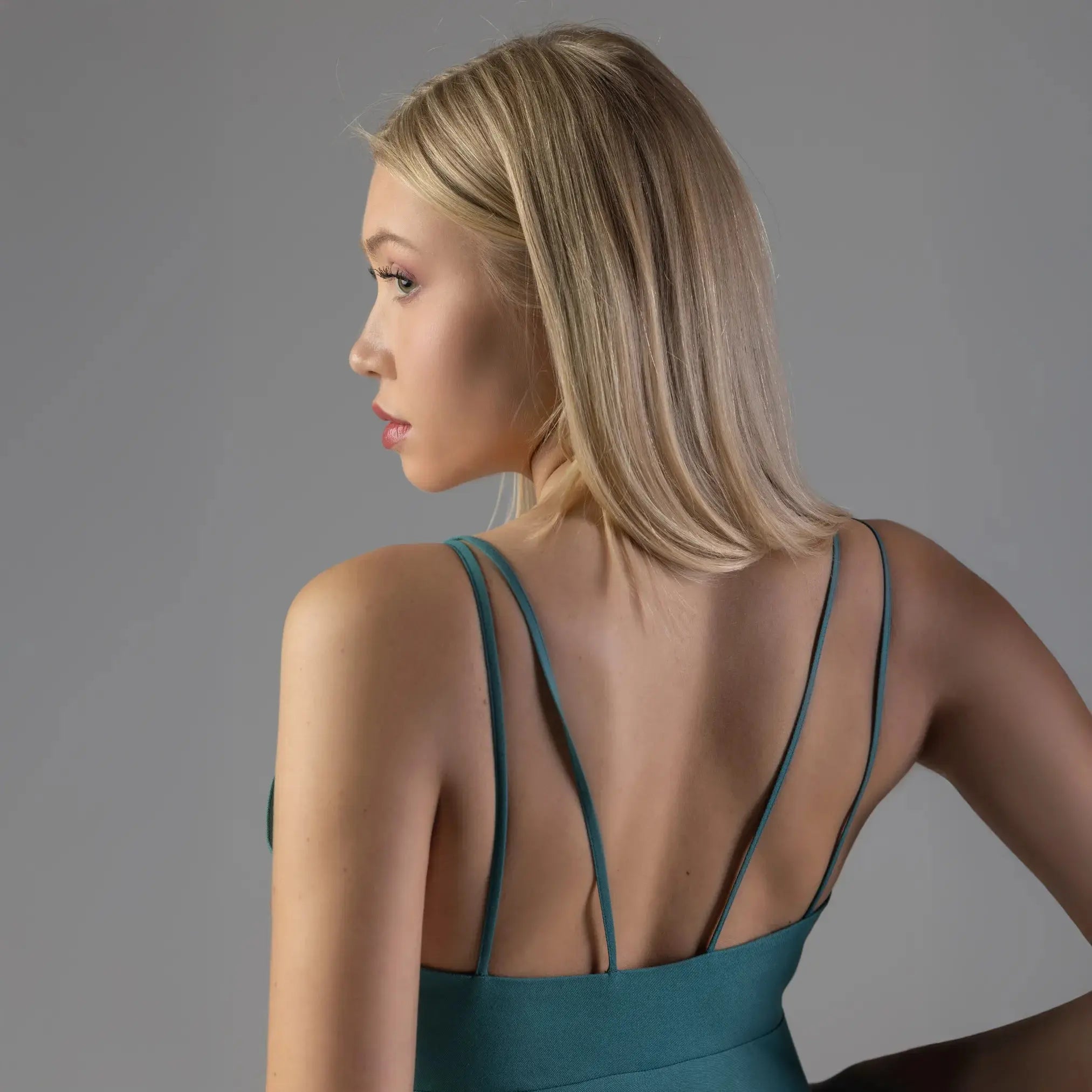 Robe Longue Verte Fluide à Bretelles Moda di Christine