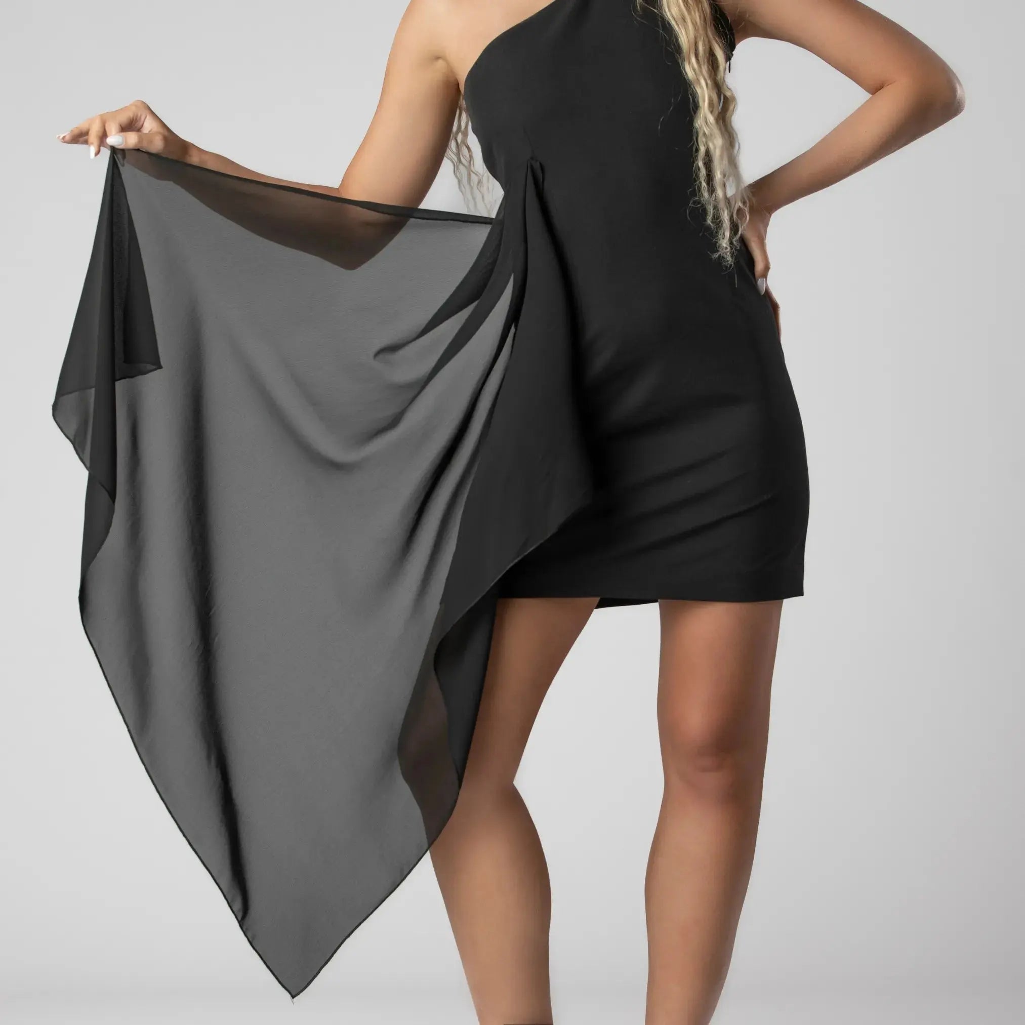 Robe Panneau Drapée Noire Moda di Christine