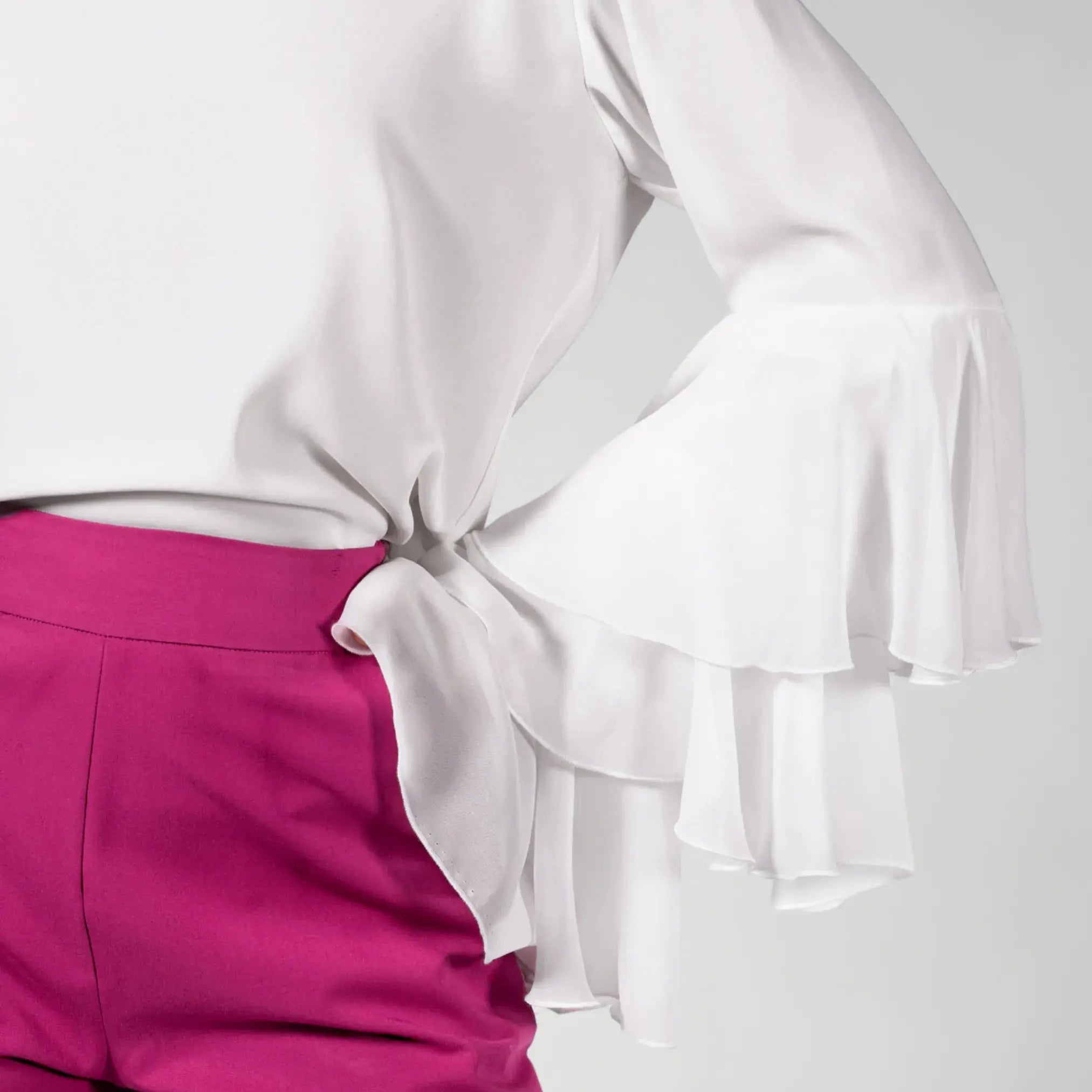 Top Blanc Manches Volantes Moda di Christine