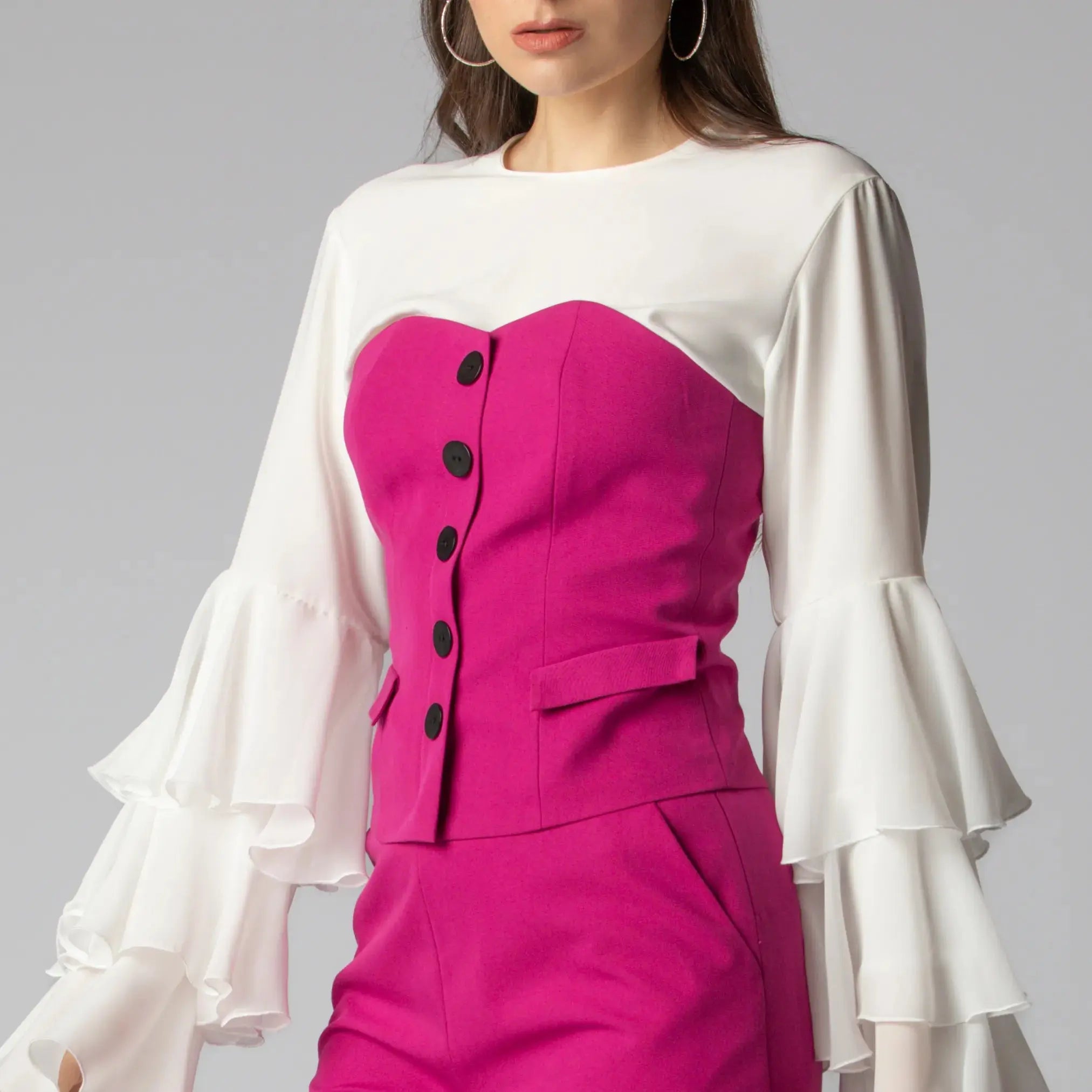 Top Corseté Fuchsia Moda di Christine