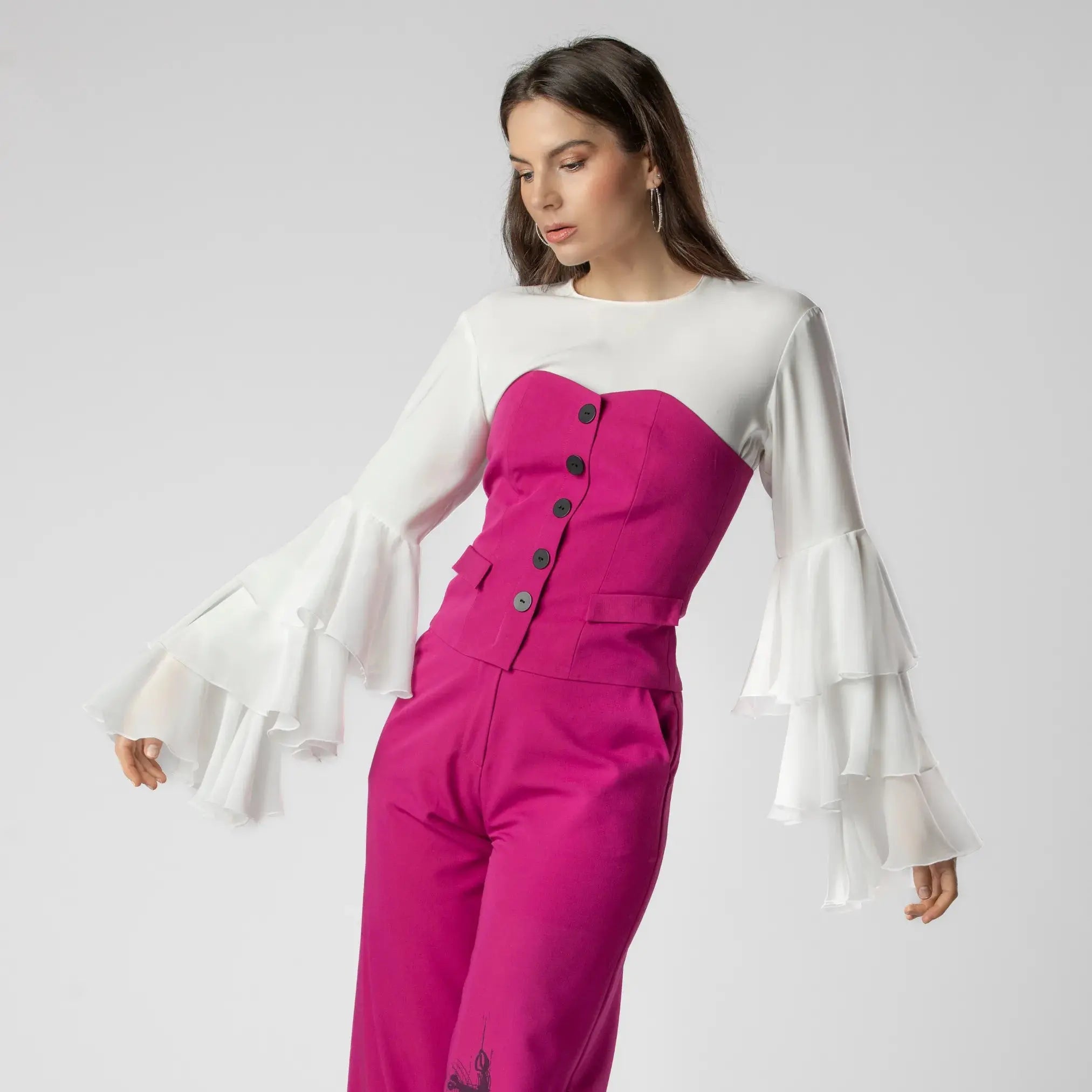 Top Corseté Fuchsia Moda di Christine