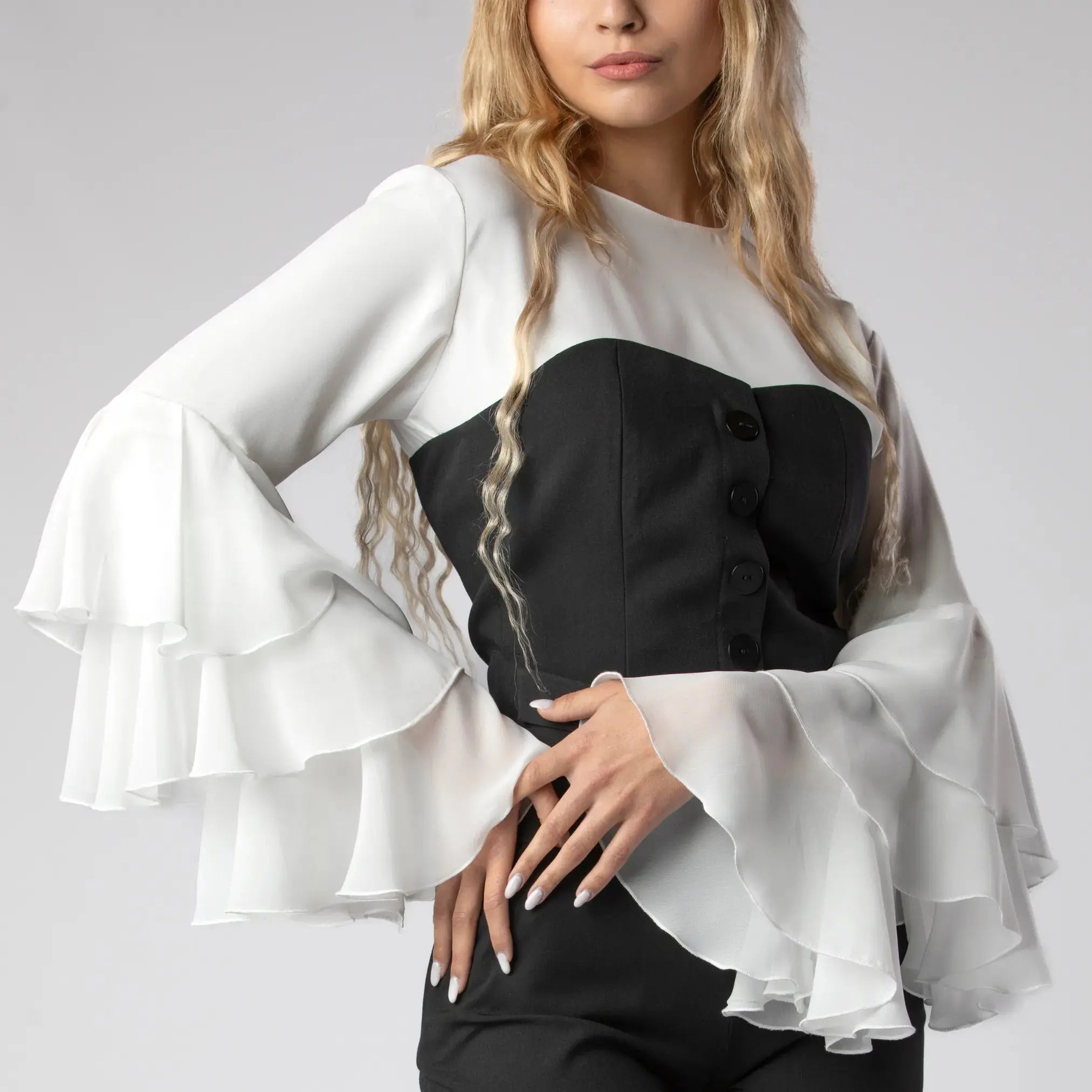 Top Corseté Noir Minuit Moda di Christine