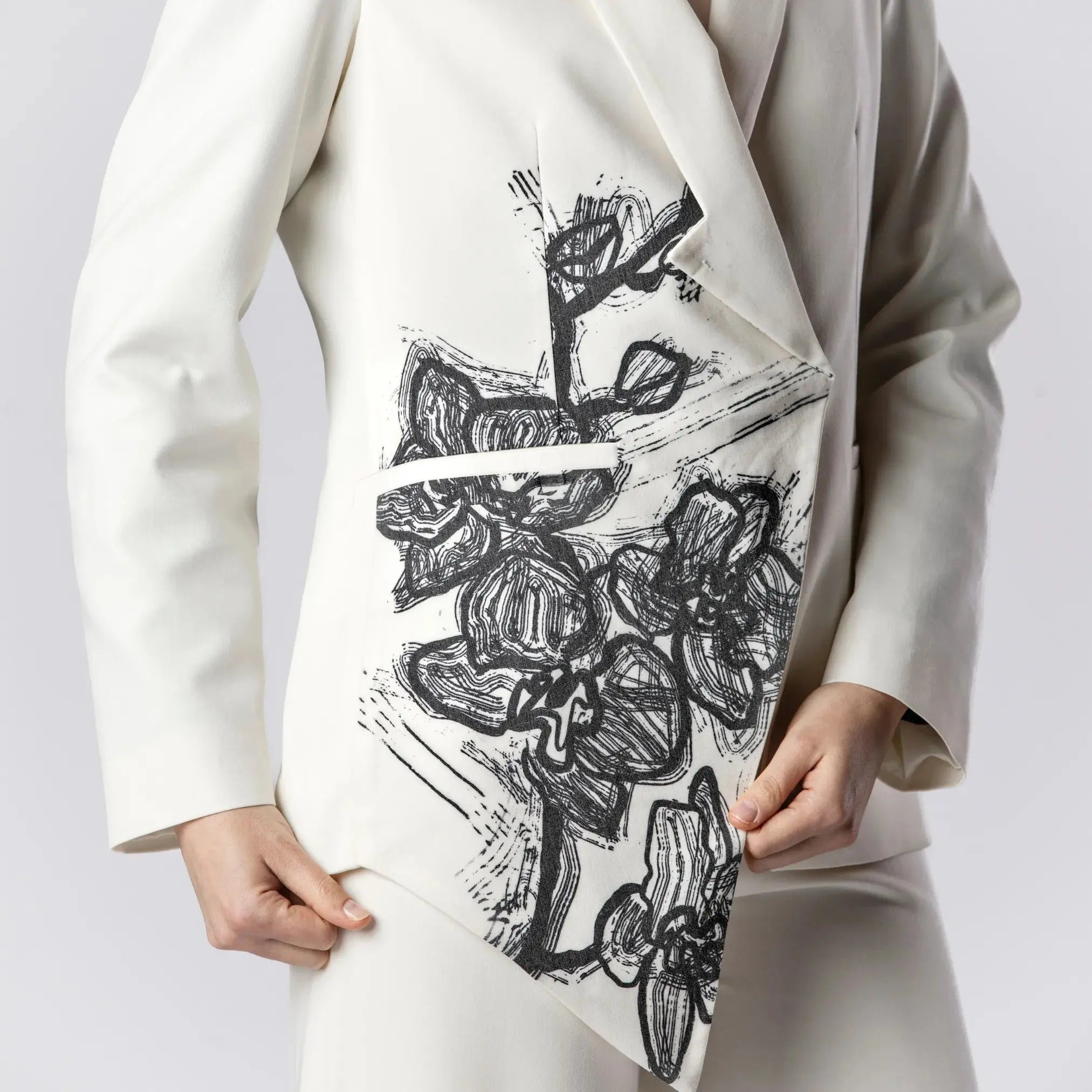 Veste Déstructurée Blanche Éclat Orchidée Moda di Christine