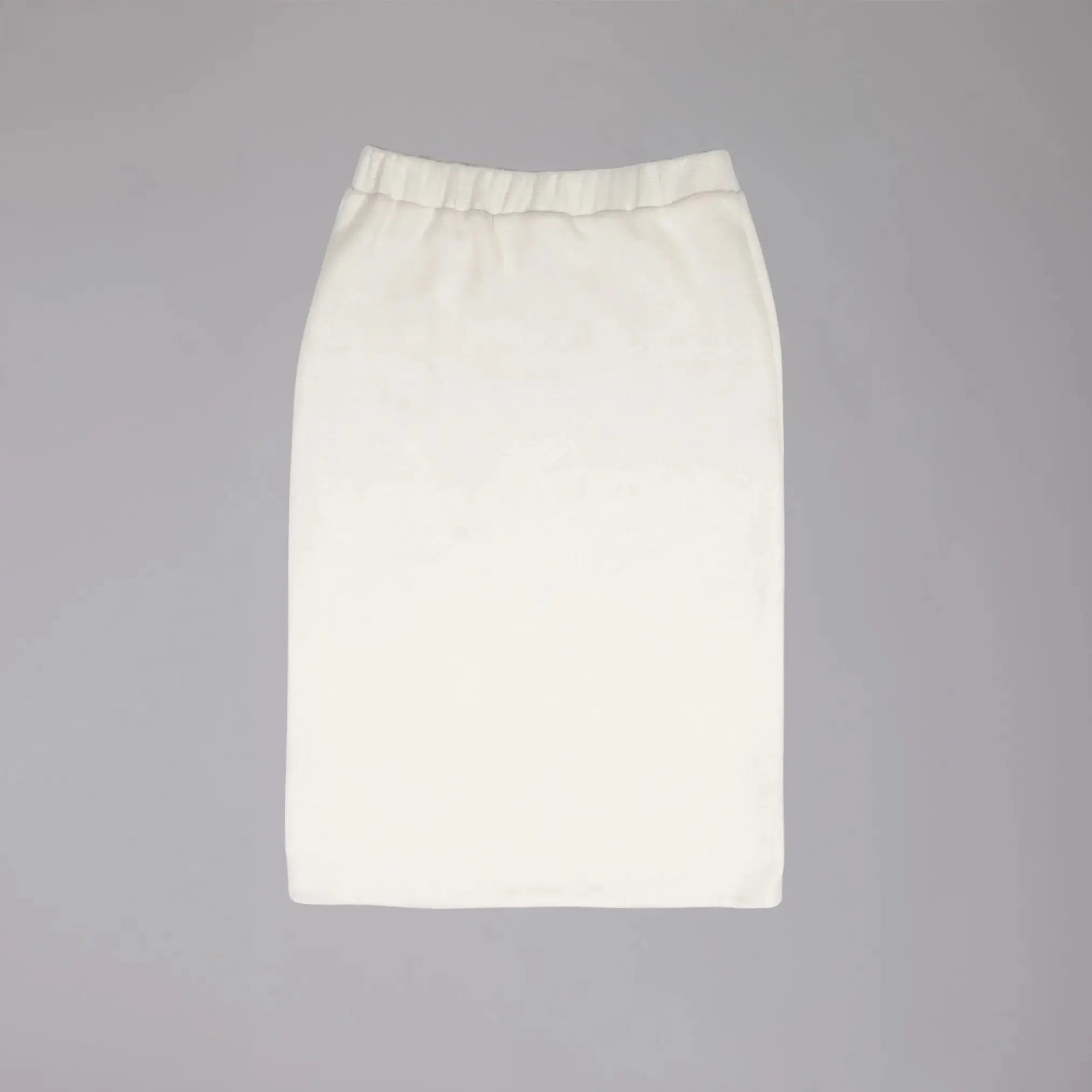 Jupe Blanche en Maille avec Fente Frontale Moda di Christine