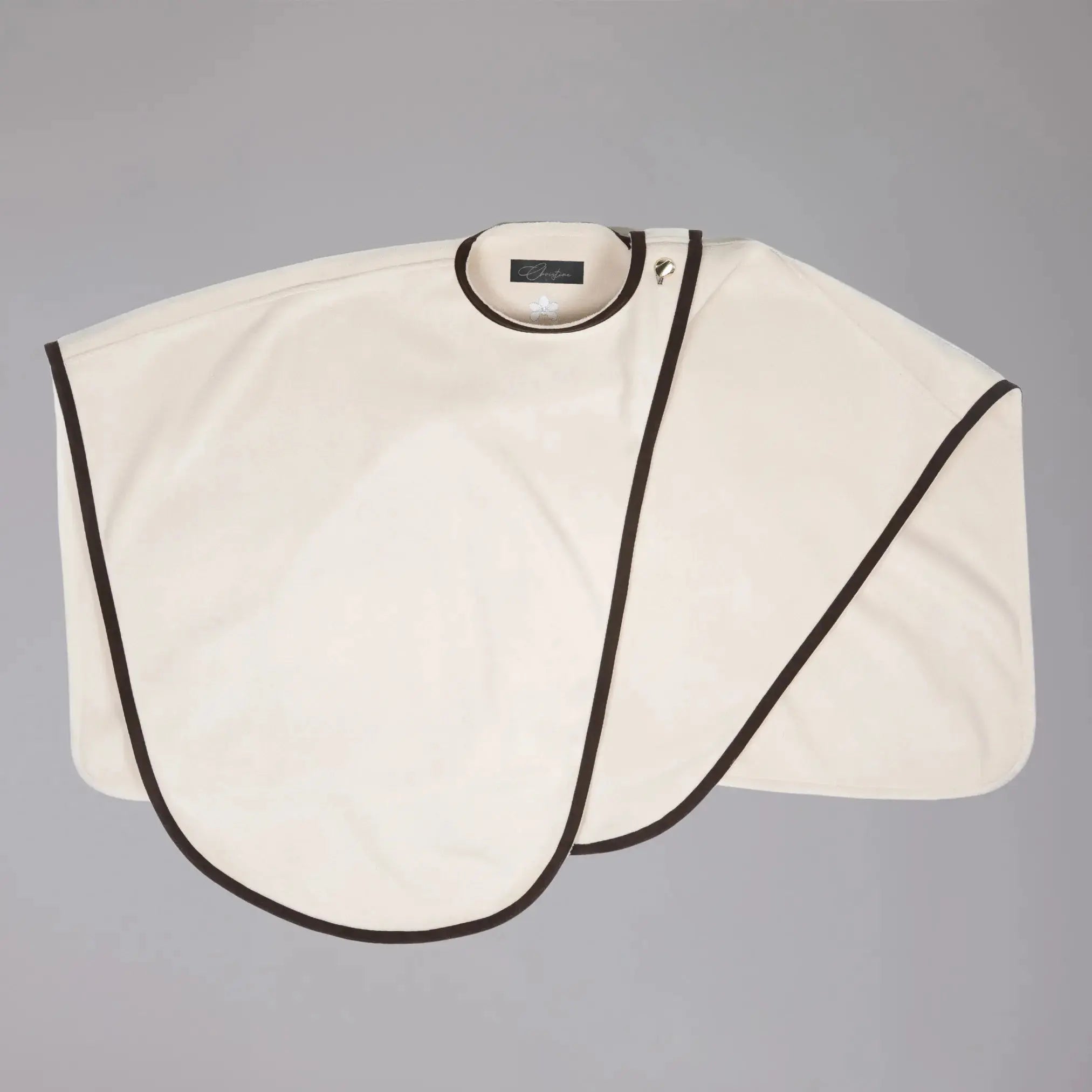 Poncho Crème avec Bordure en Daim Moda di Christine