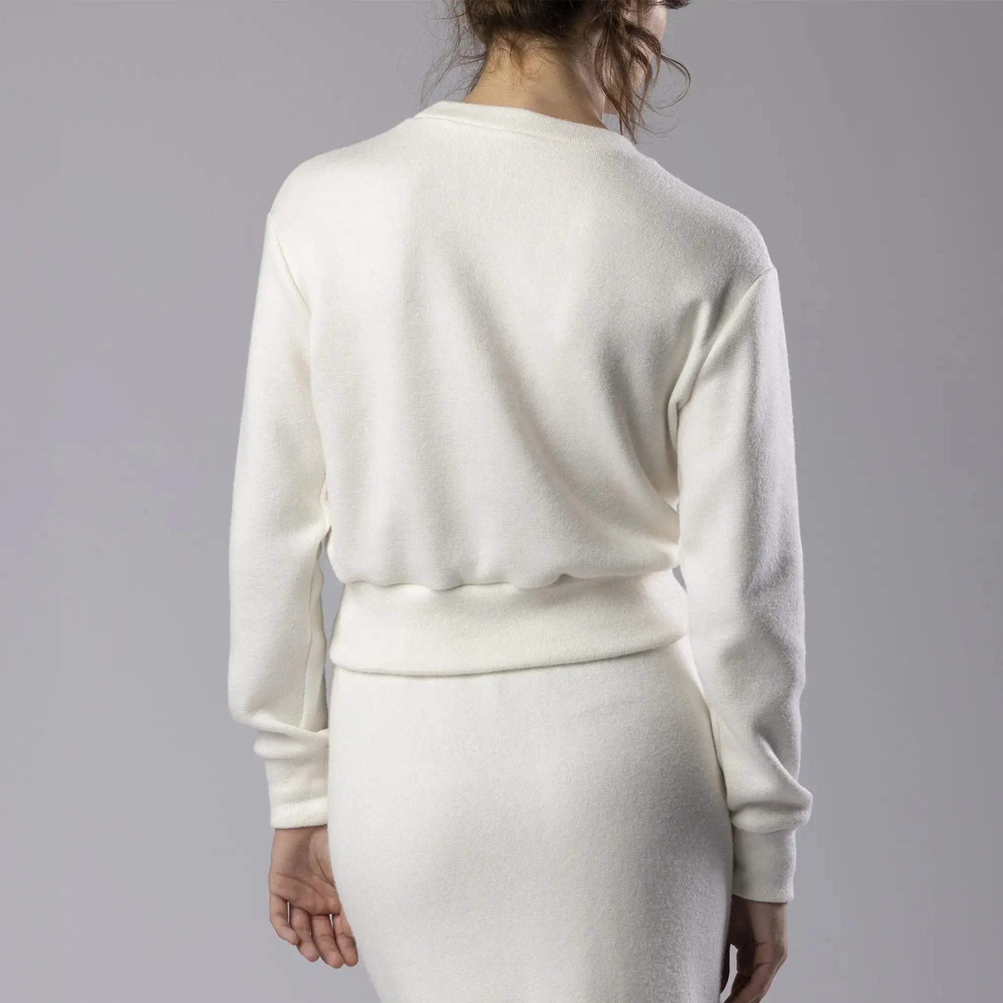 Pull Blanc avec Broderie Orchidée Moda di Christine