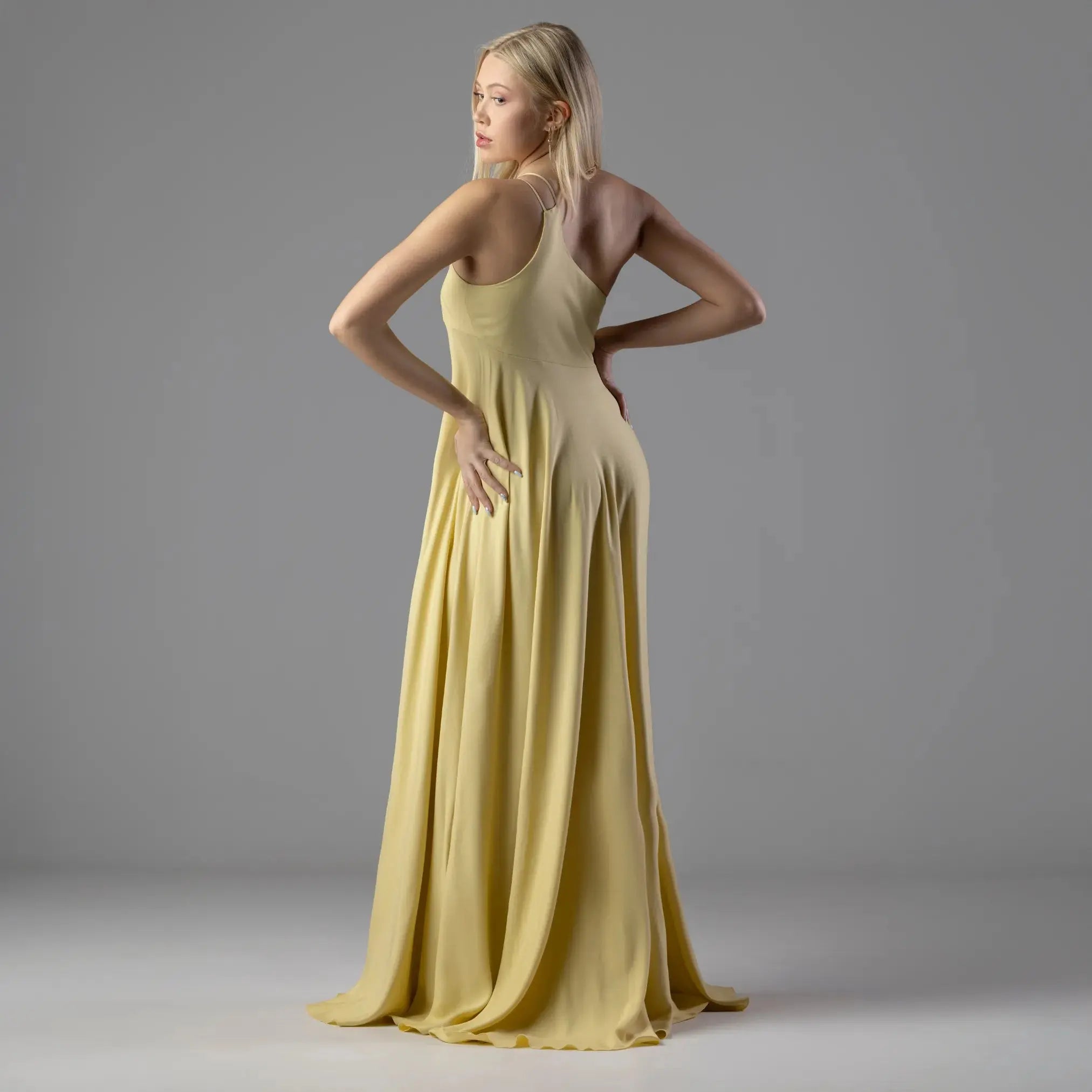 Robe Longue Jaune Asymétrique Moda di Christine