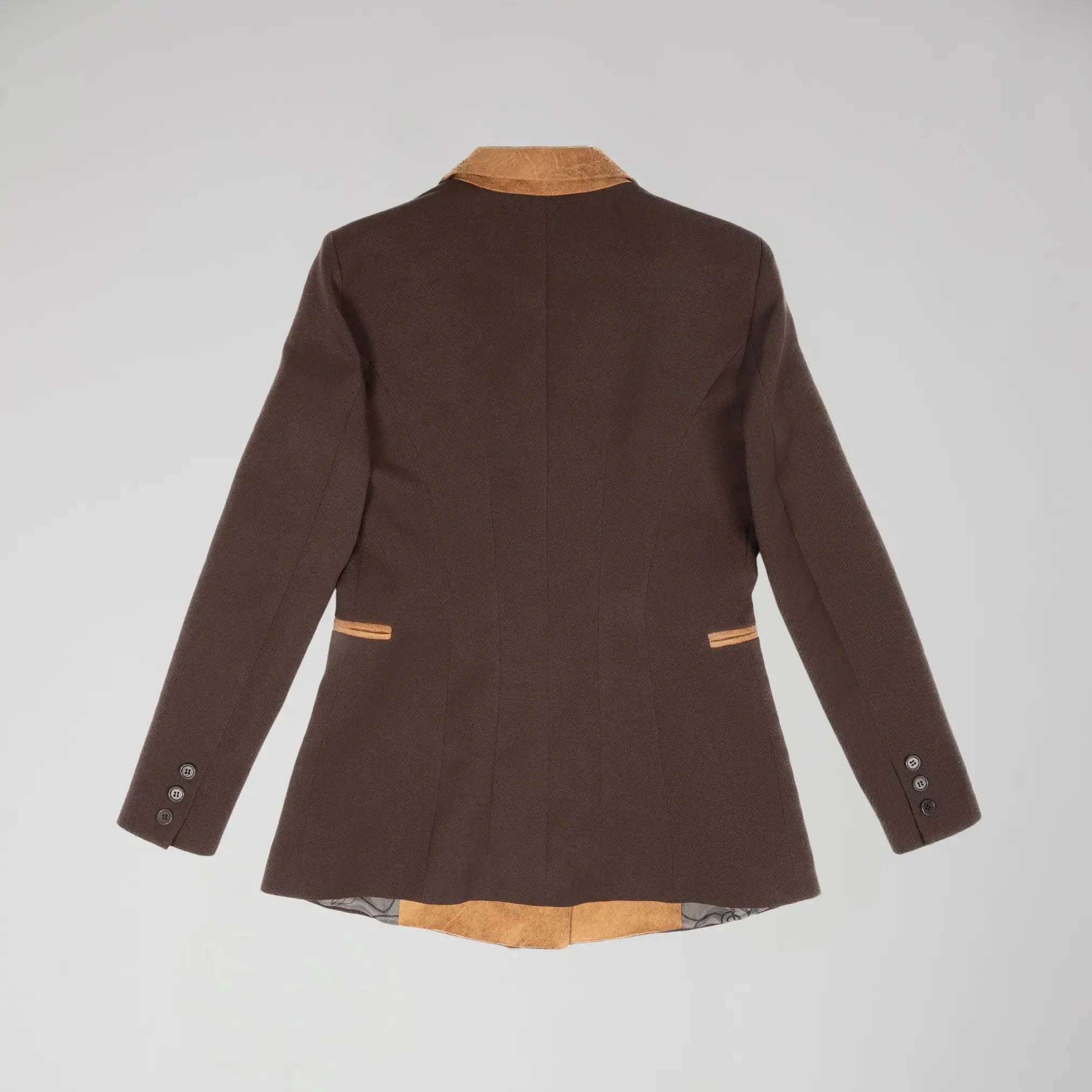 Veste Marron Croisée avec Col en Suède Moda di Christine