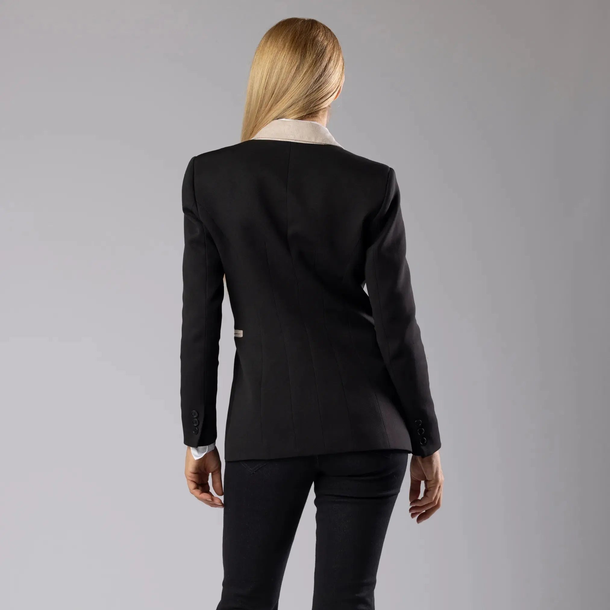 Veste Noire Croisée avec Col en Suède Moda di Christine