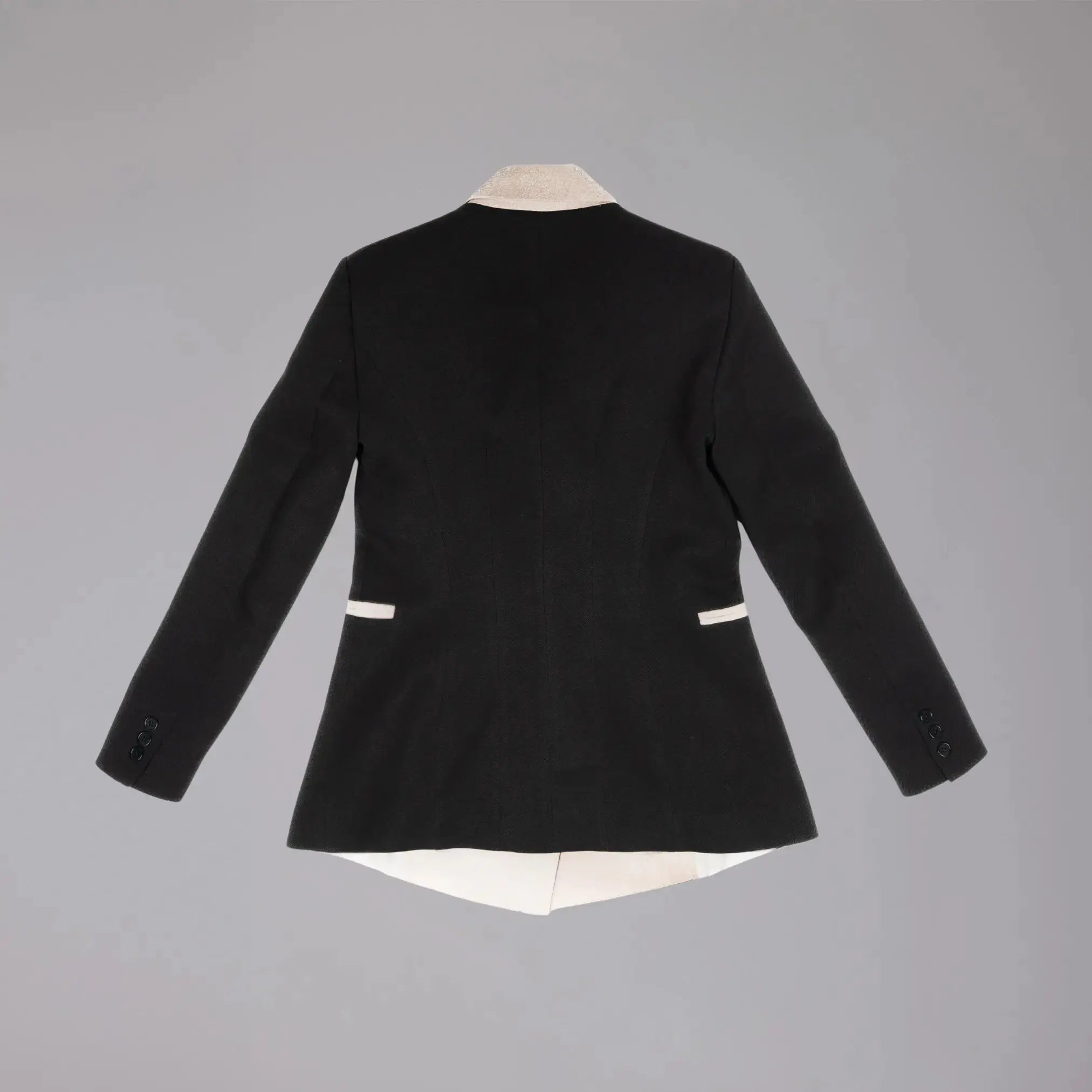 Veste Noire Croisée avec Col en Suède Moda di Christine